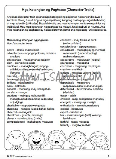 character traits in tagalog|Listahan ng mga Katangian ng Pagkatao .